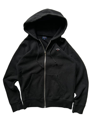 Noah - Logo-Embroidered Cotton-Jersey Zip-Up Hoodie - Black Small