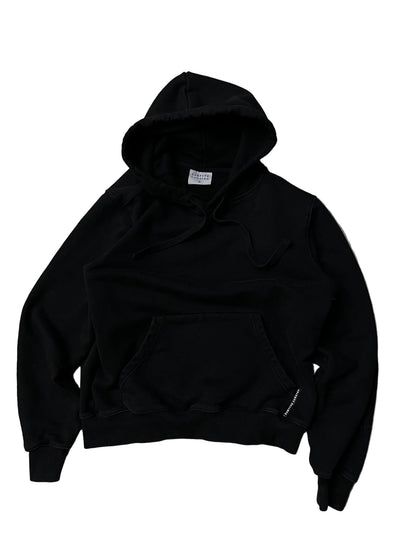 black Subtype Curated hoodie features a prominent kangaroo pocket and a clean, minimalist design Small