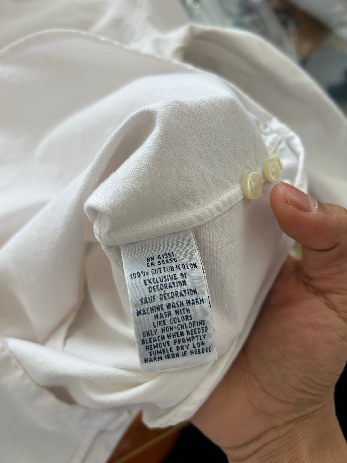 white Polo Ralph Lauren Oxford Shirt, featuring a button-down collar, long sleeves, and the signature embroidered polo player logo on the chest. Small