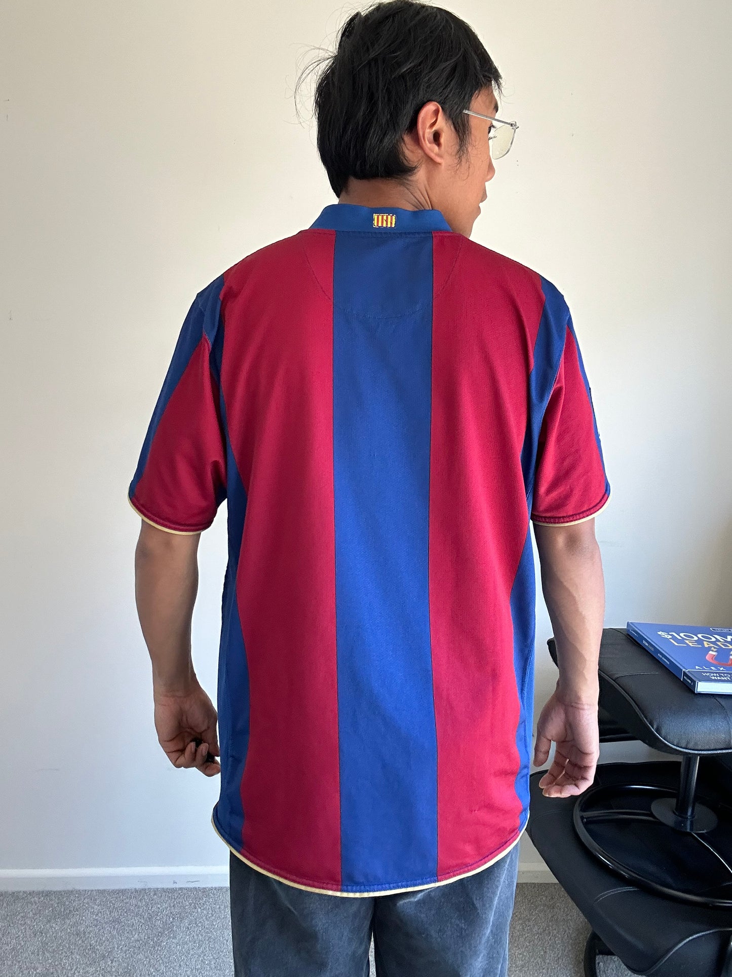 Nike FC Barcelona 2007-08 home shirt, a collectible item produced for the club's Camp Nou stadium 50th anniversary. Large