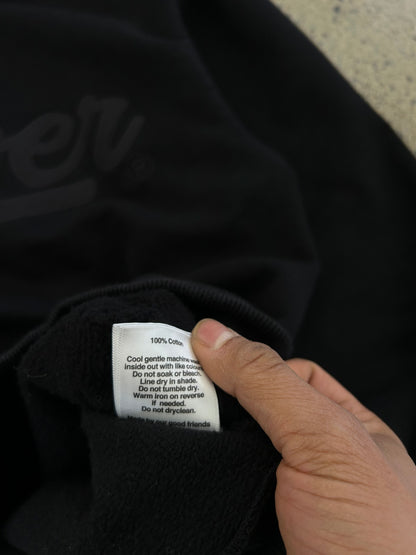 black Lower Billie hoodie featuring a tonal cursive logo on the chest.Large