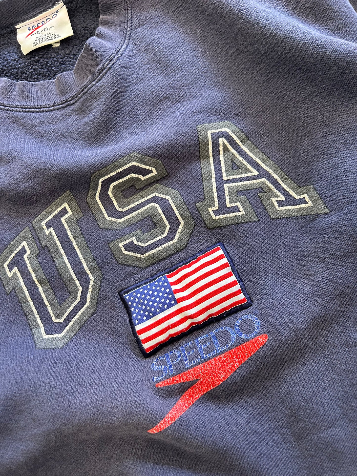 Vintage Speedo USA Sweater Navy Blue 2XL Made in USA