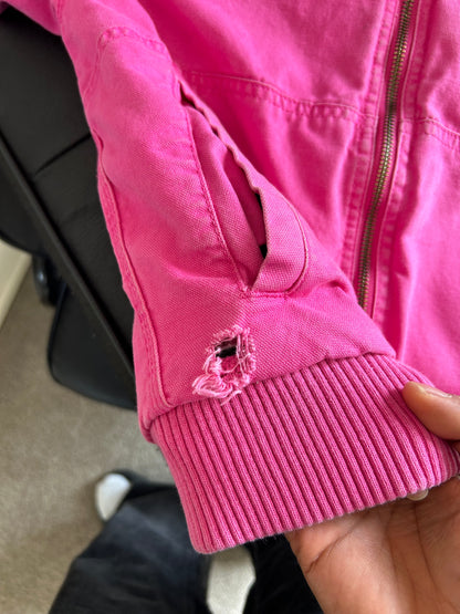 Carhartt Pink Canvas Active Jacket Quilted Lined Pink Women's XS 10-12