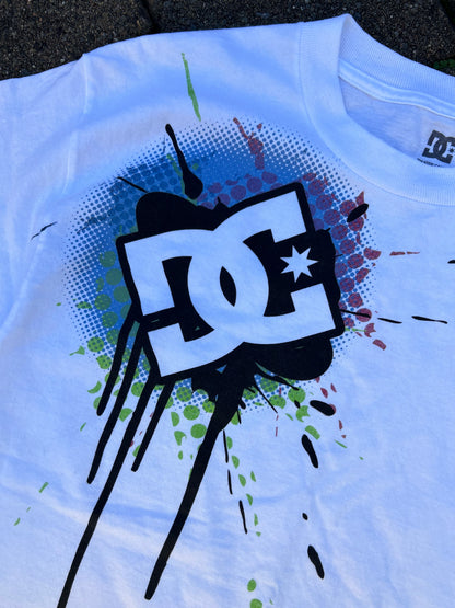 Y2K DC Skateboarding Tee White Medium Beefy Neckline