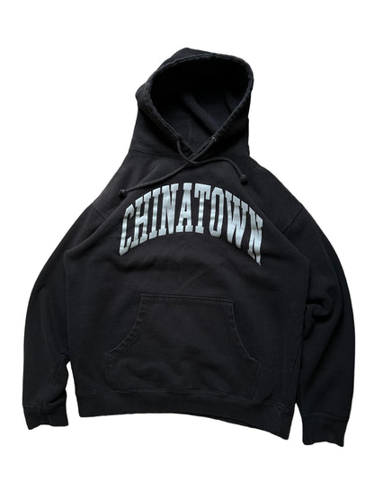 black Chinatown Market Money Arc hoodie featuring a Reflectorized white logo graphic on the chest Large