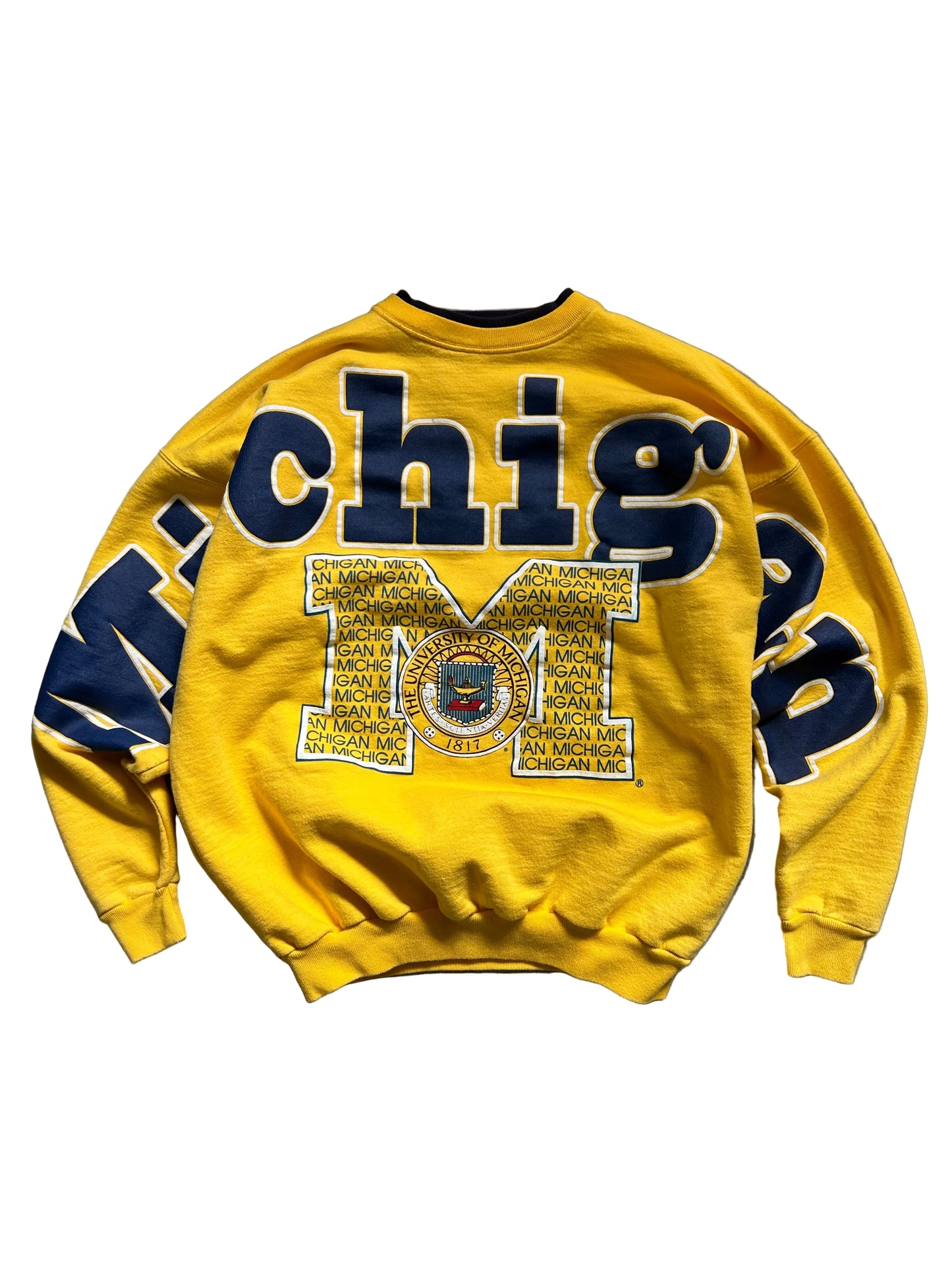 vintage University of Michigan sweatshirt Yellow Large