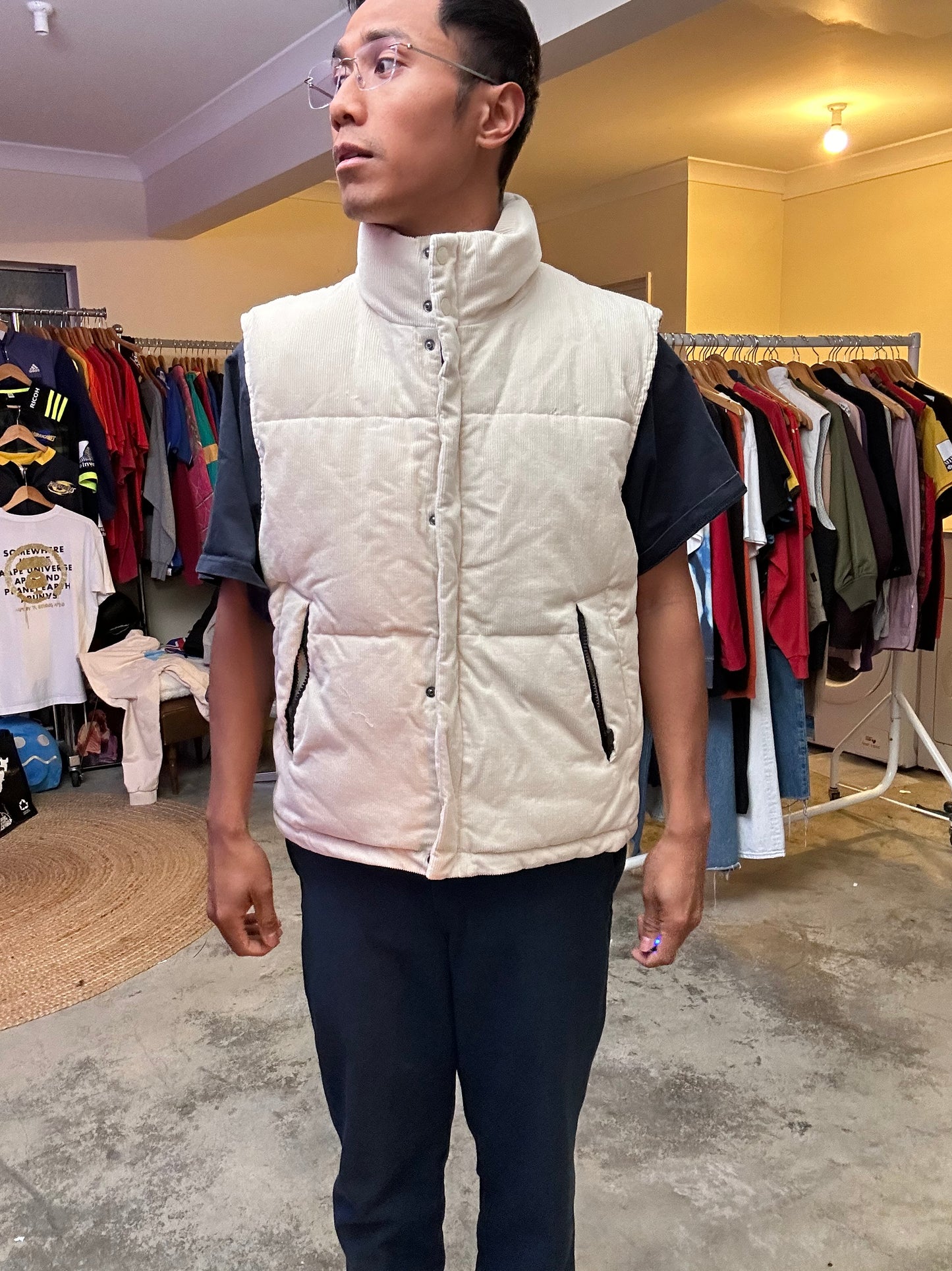 Huffer 9 To 5 Puffer Vest in the color Lunar size 10 Medium