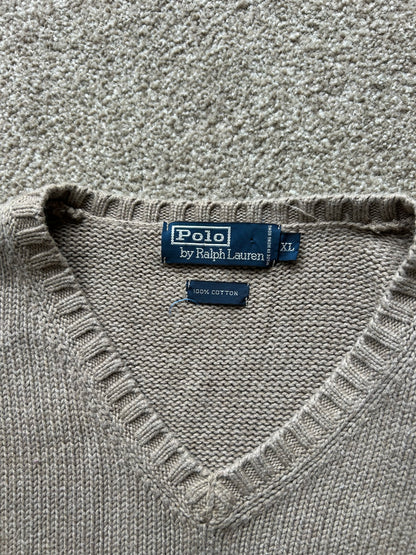 Ralph Lauren RL Knitted Vest XL Khaki Brown