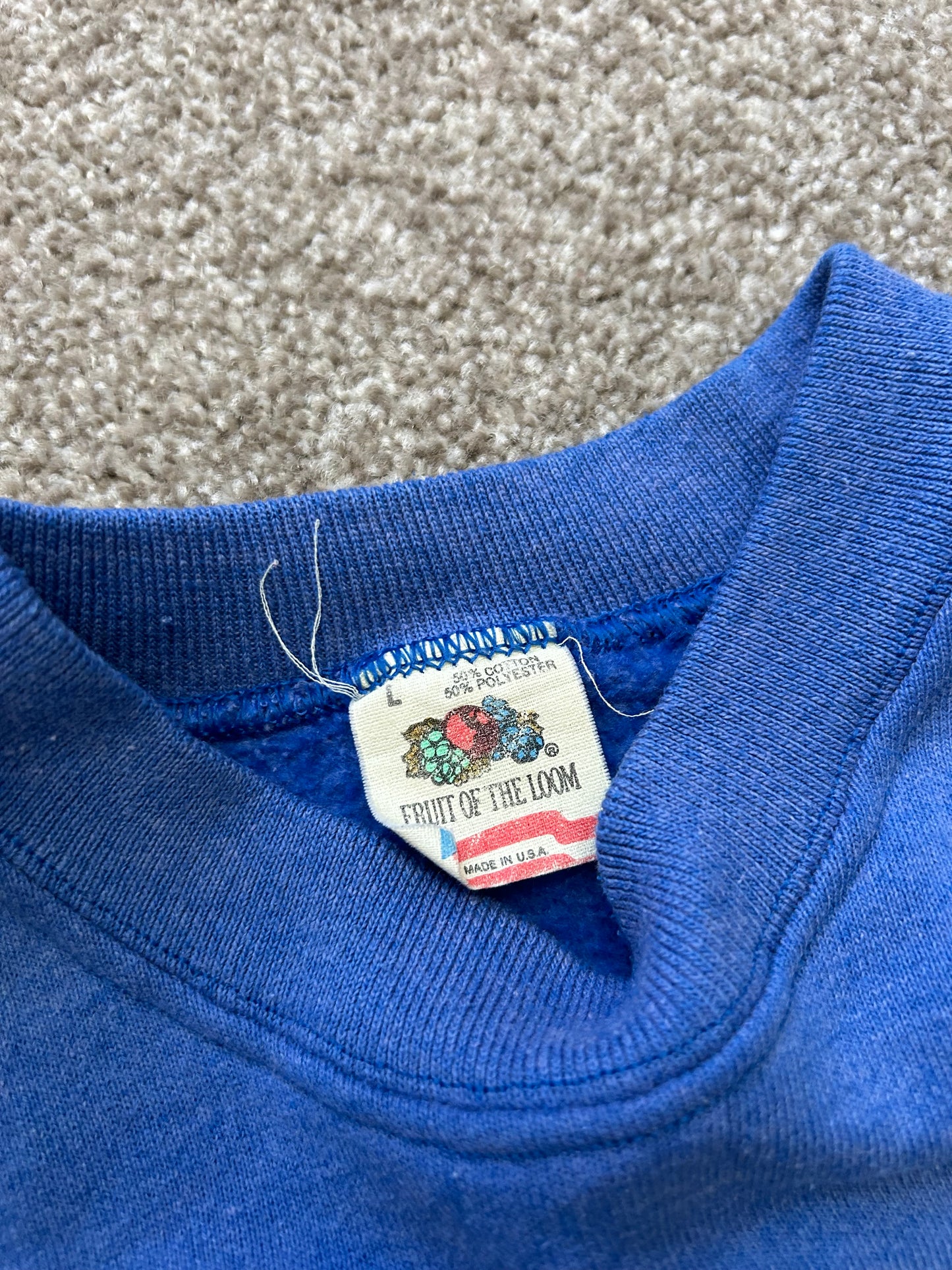80's Fruit of the Loom Sweater Large Blue