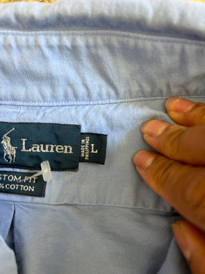 Vintage blue Polo Ralph Lauren Classic Fit Cotton Shirt Large