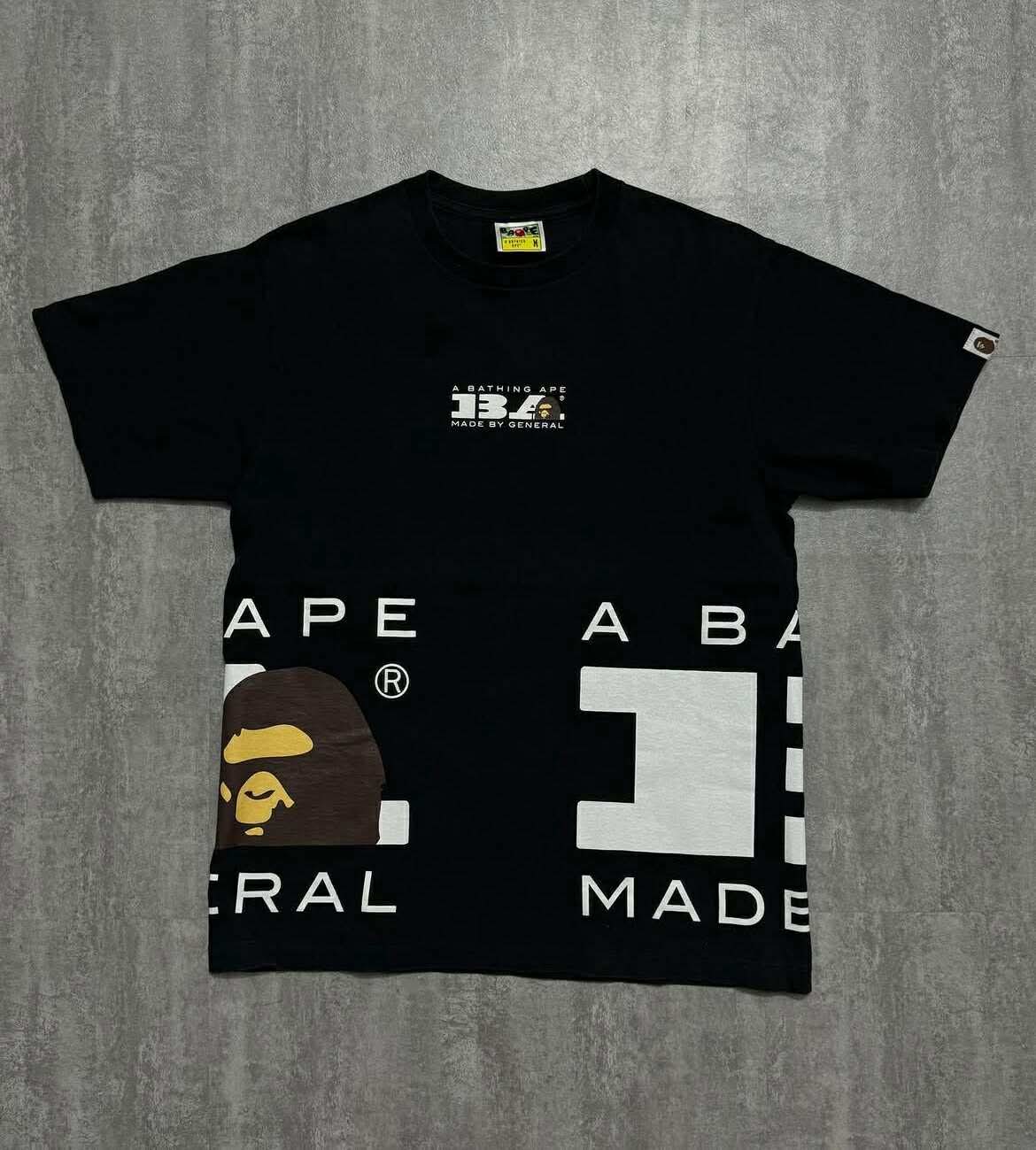 BAPE Tee Black Medium Box Logo All Over Print 9/10 Condition