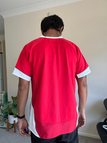 vintage Under Armour Wales Rugby Union home jersey, specifically from the 2008-2010 Red Large