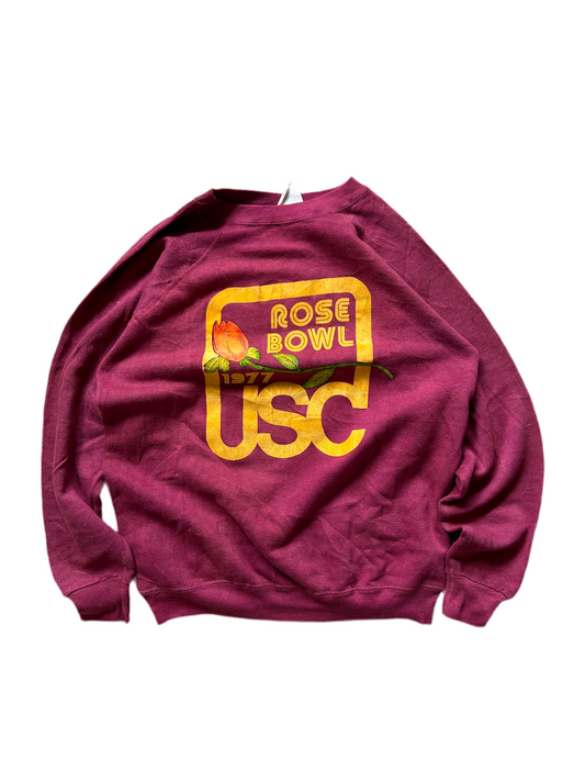 Vintage Rose Bowl USC Sweater Maroon Large