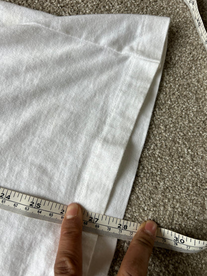 vintage white t-shirt featuring the classic red "Enjoy Coca-Cola" script logo Large