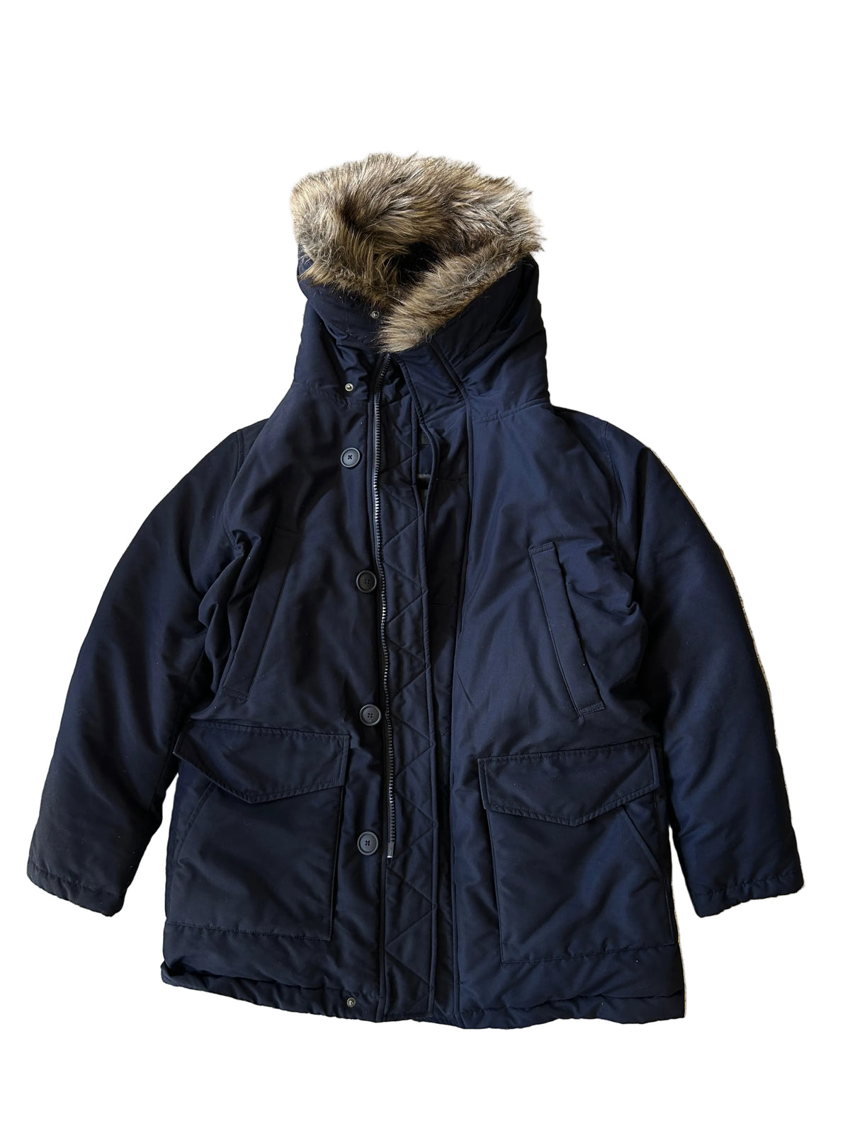 Uniqlo Puffer Ultra Warm Down Coat XL Navy Blue
