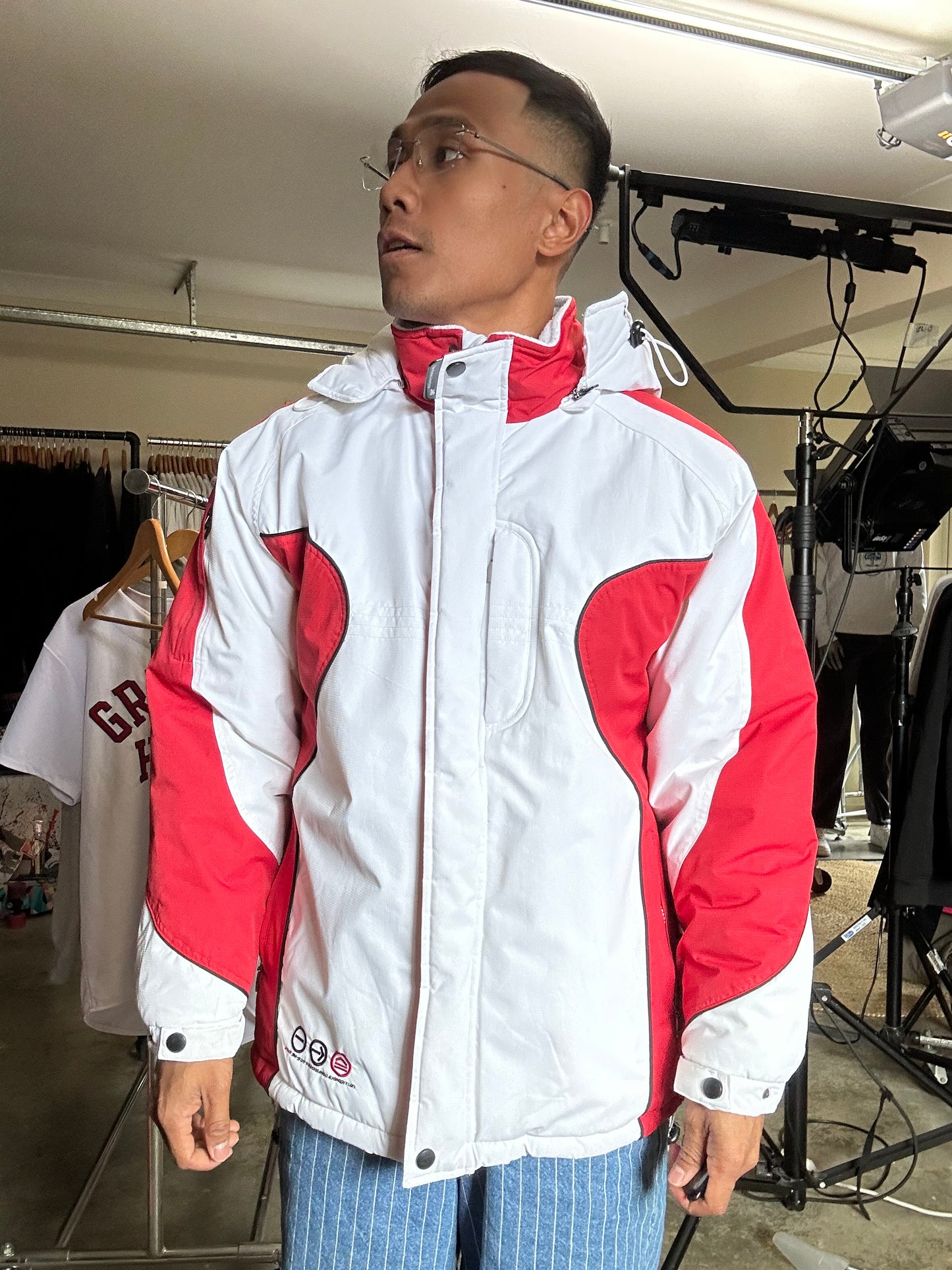 vintage unisex JVC ski snow jacket parka Medium White
