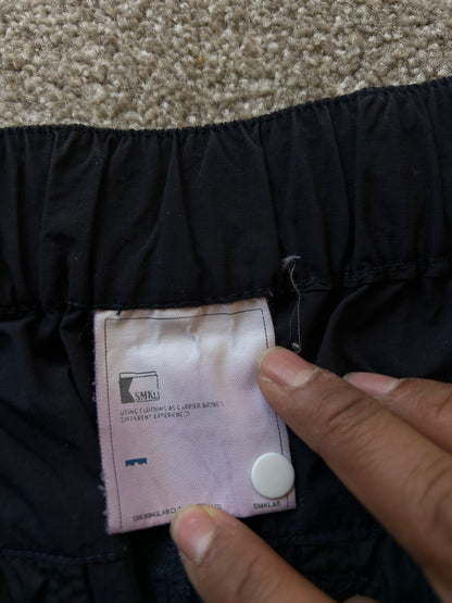 black extended waistband cargo pants in 100% Polyester Smoking Life