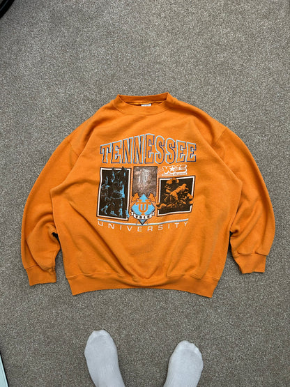 Vintage University Of Tennessee Sweatshirt Mens XL Orange Pullover 90s Salem Tag