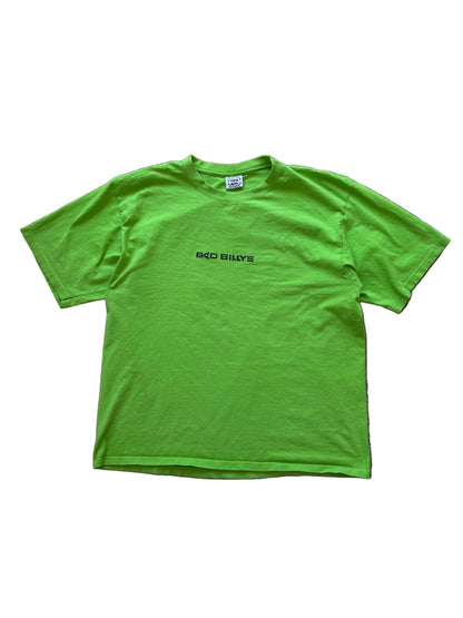 Lime green "Bad Billys" brand Billabong Skate Tee Large Y2K