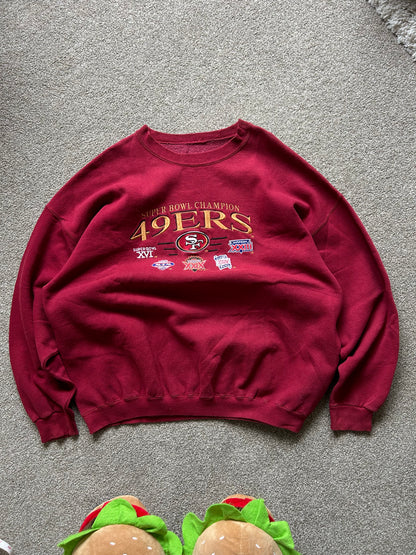 Vintage San Francisco 49ers 2XL Maroon Sweater Embroid