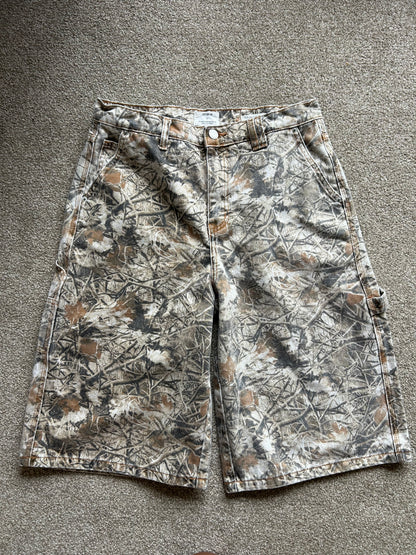 Cotton On 91 Baggy Denim Carpenter Camo Jorts size 32