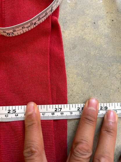 Vintage Fade red Champion hoodie features a prominent arched "HARVARD" spellout graphic and a comfortable kangaroo pocket Large