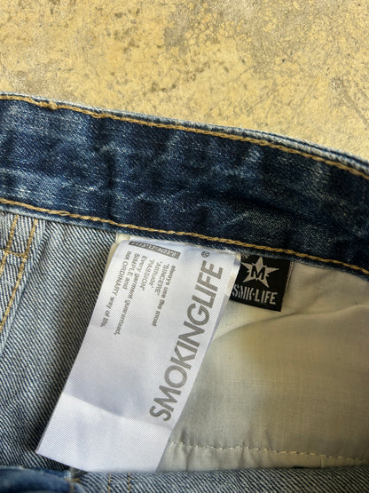 Smoking Life barrel-leg denim jeans size 30 Medium