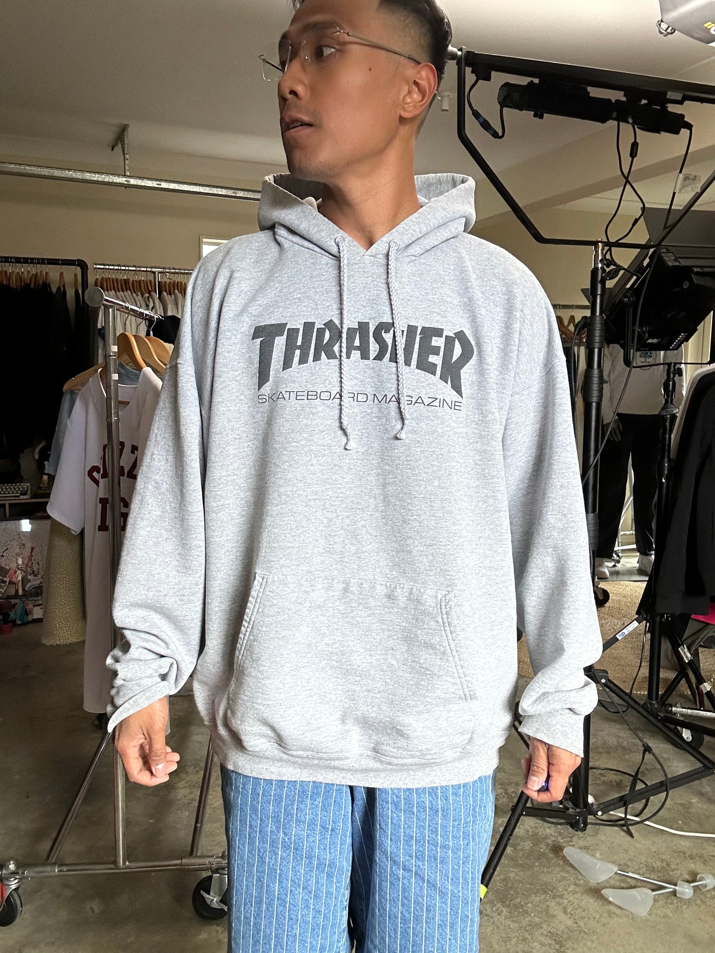 Thrasher Skate Mag Hoodie in a heather grey colorway XL