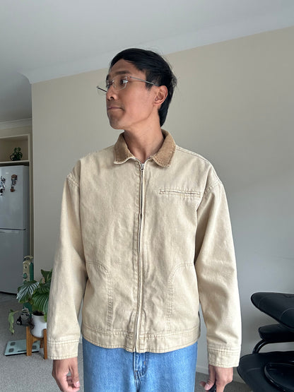 Absent men's cotton canvas work jacket with a corduroy collar Detroit Vibes Small