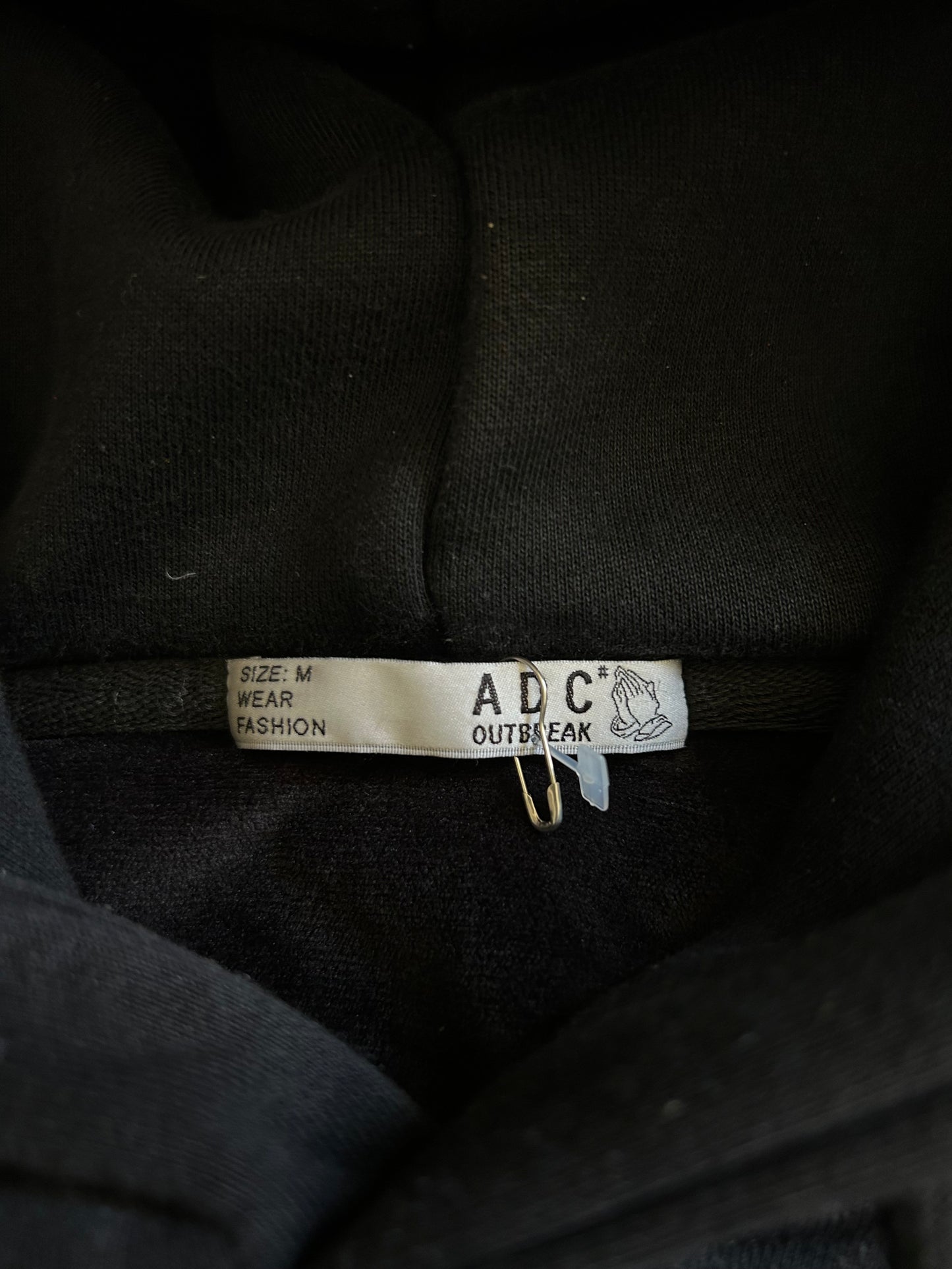 ADC crystal-mask print hoodie, featuring a graphic print of a masked figure and metallic studs Medium Black