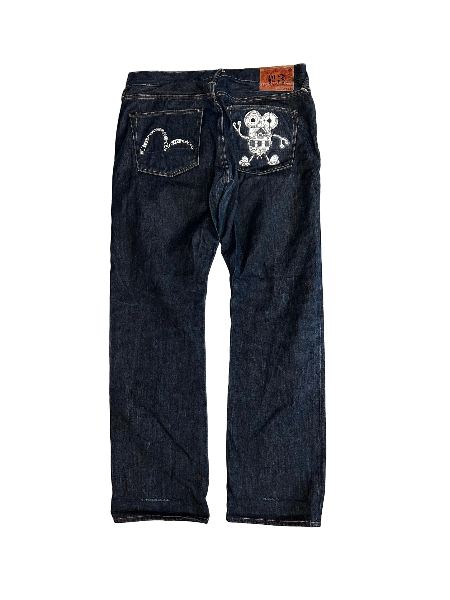 Evisu Denim Robot Gull Lot 2008 selvedge jeans size 33