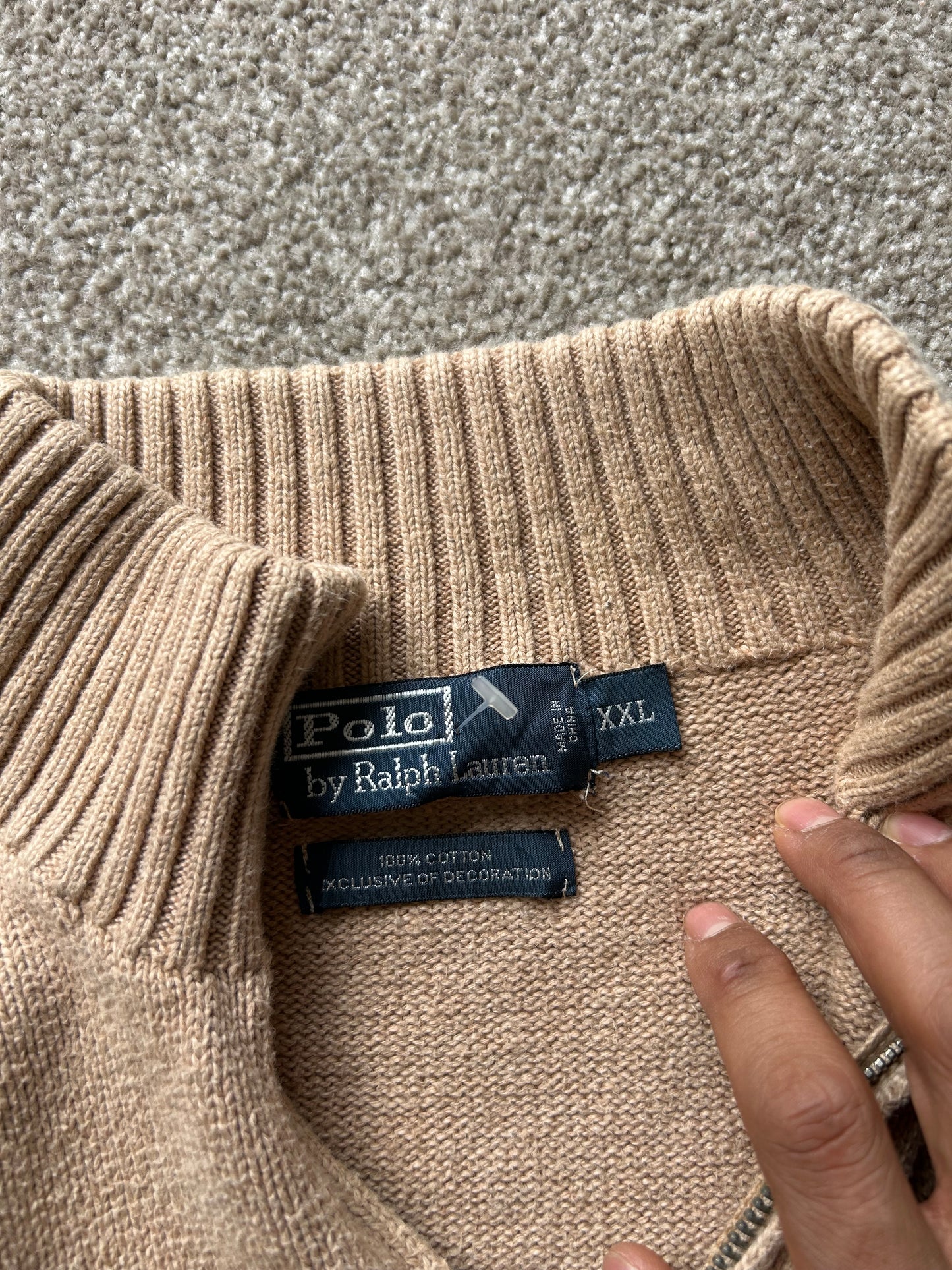 Ralph Lauren RL Quarter Zip size XXL Cream
