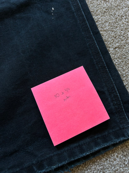 Carhartt Black Double Knee size 30 waist 40 inches Length Vintage Made in USA