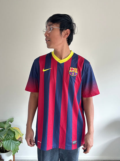 Nike FC Barcelona 2013-14 home shirt Navy Large Football Jersey