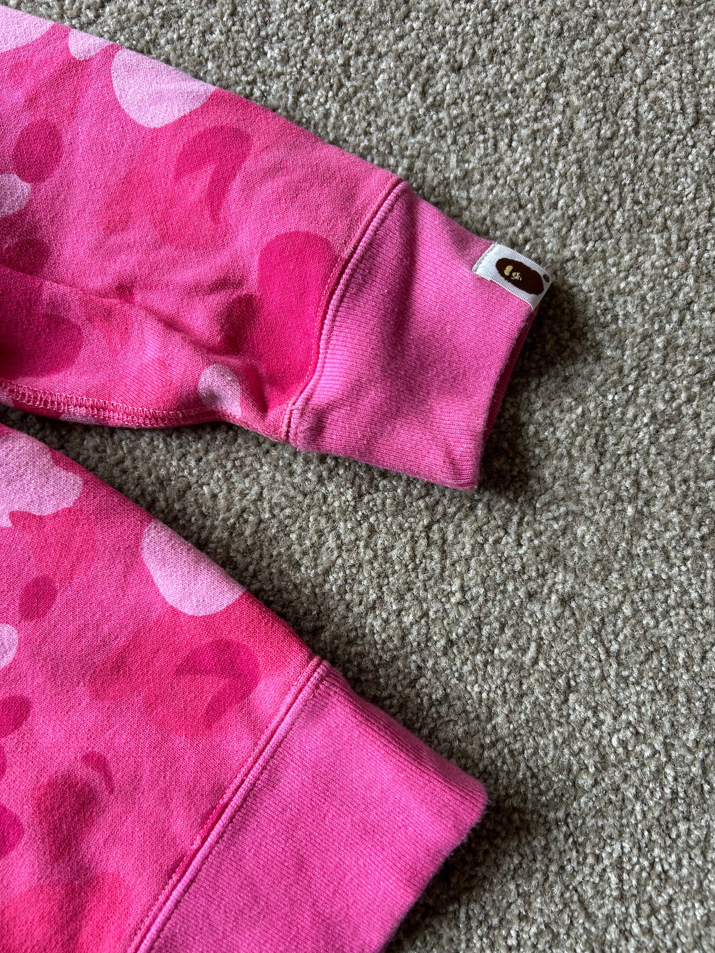 Bape Camo Shark Sweater Pink Sample! Made in Japan Large