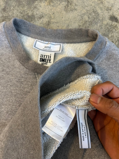 AMI Smiley World Big Graphic Sweatshirt Grey Medium
