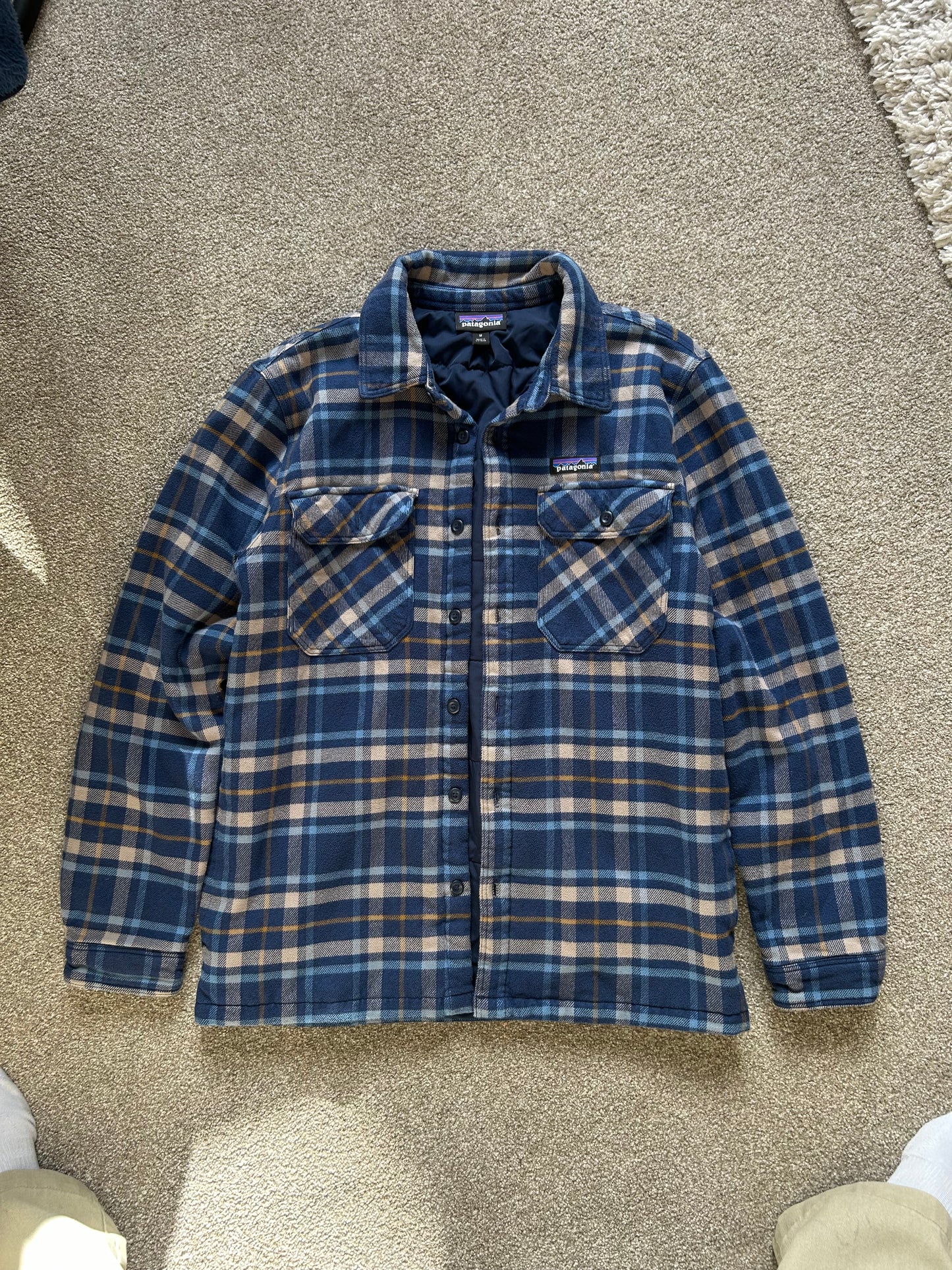 PATAGONIA FJORD DISCOUNT INSULATED FLANNEL JACKET Medium Navy Blue