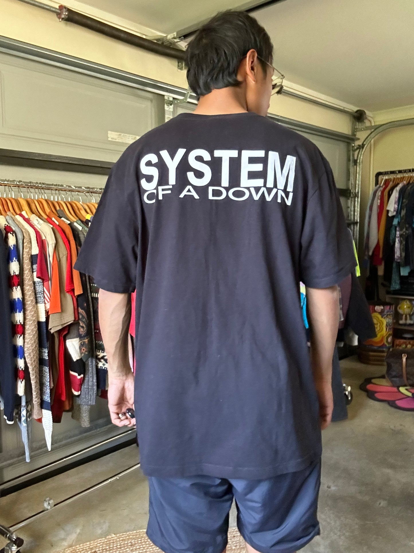 System of a Down band logo t-shirt featuring a multi-colored graphic design Thailand Boot XL