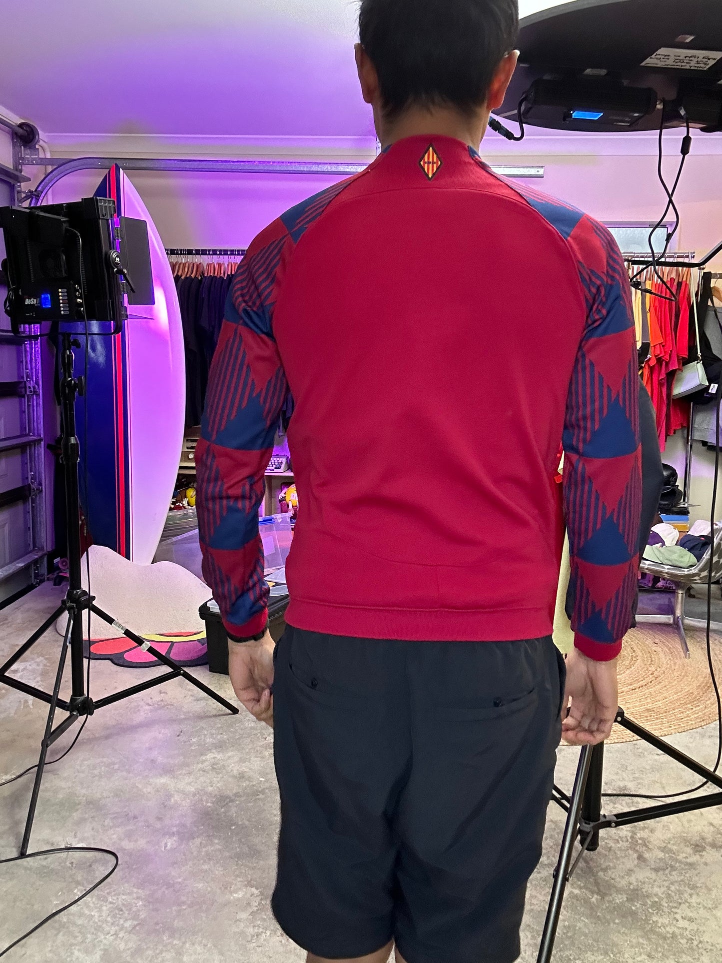Nike Barcelona Academy Pro Anthem training jacket in noble red and deep royal blue XS