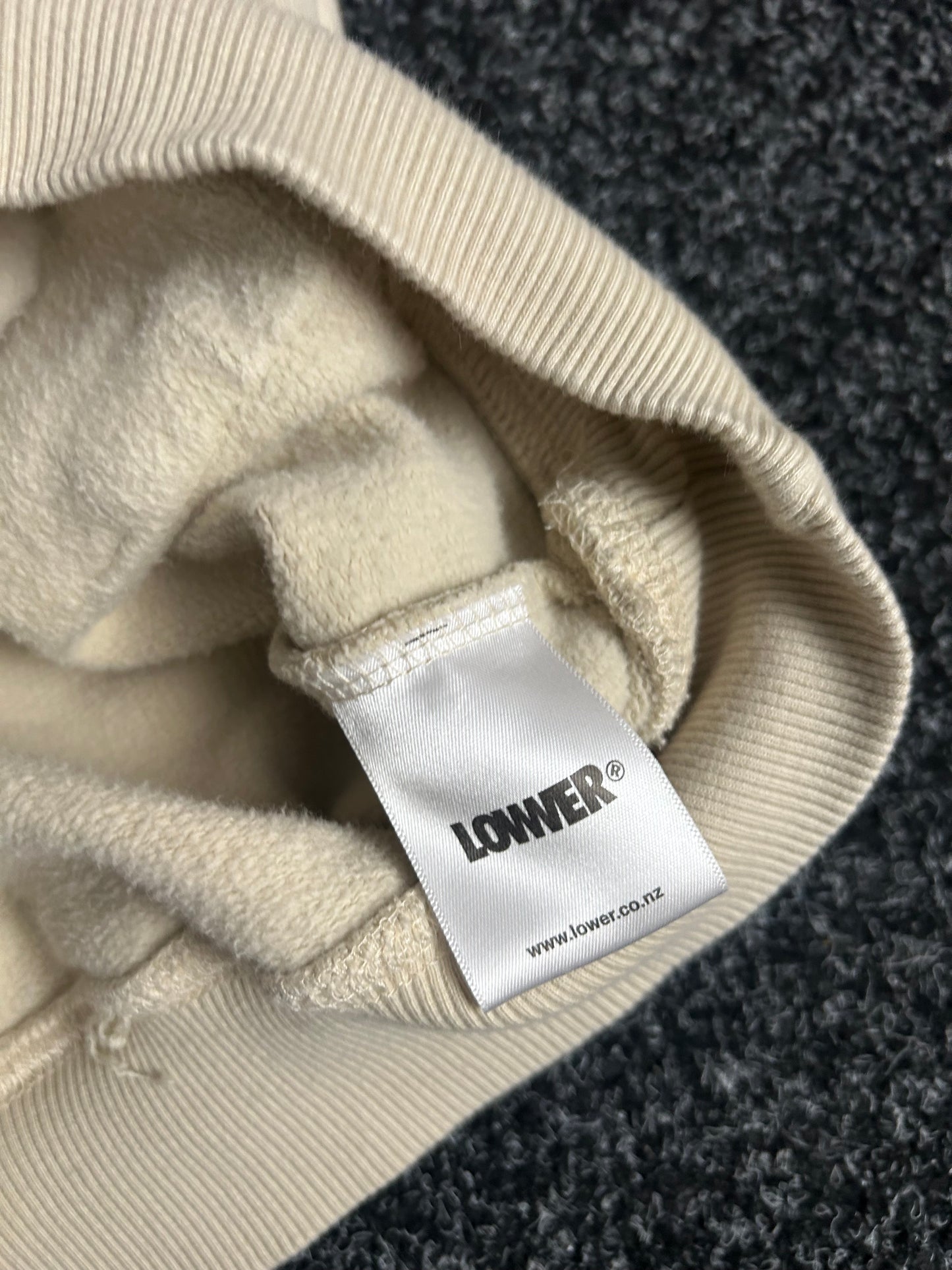 Lowerr Hoodie Cream Small Embroid
