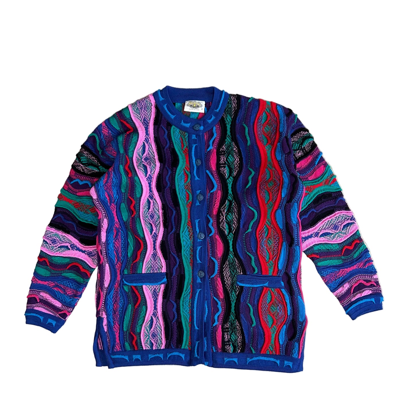 Vintage Aklanda 3D Knitted Button Cardigan Small