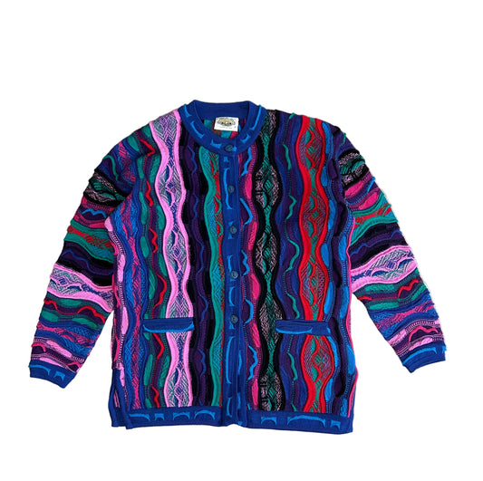 Vintage Aklanda 3D Knitted Button Cardigan Small