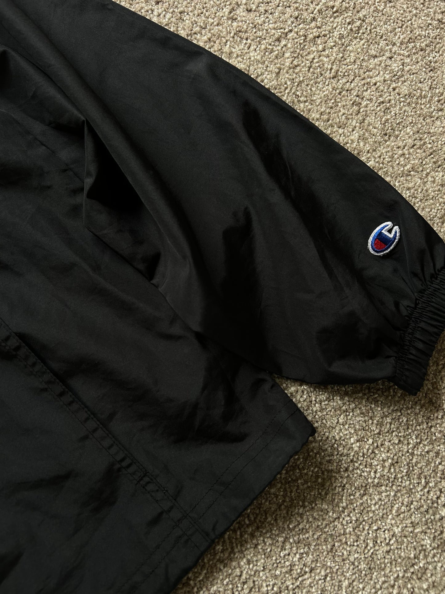 Champion Black Windbreaker Half Zip XL