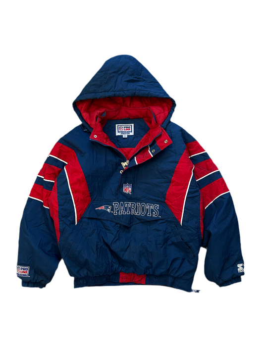 Vintage New England Patriots Pro Line Starter Jacket Size XL Blue Red