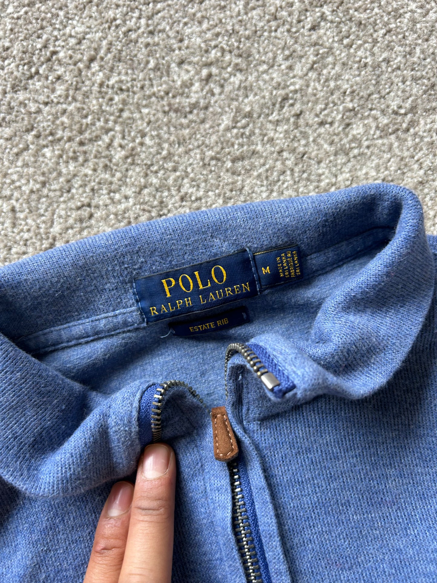 Ralph Lauren quarter zip long sleeve Blue Polo