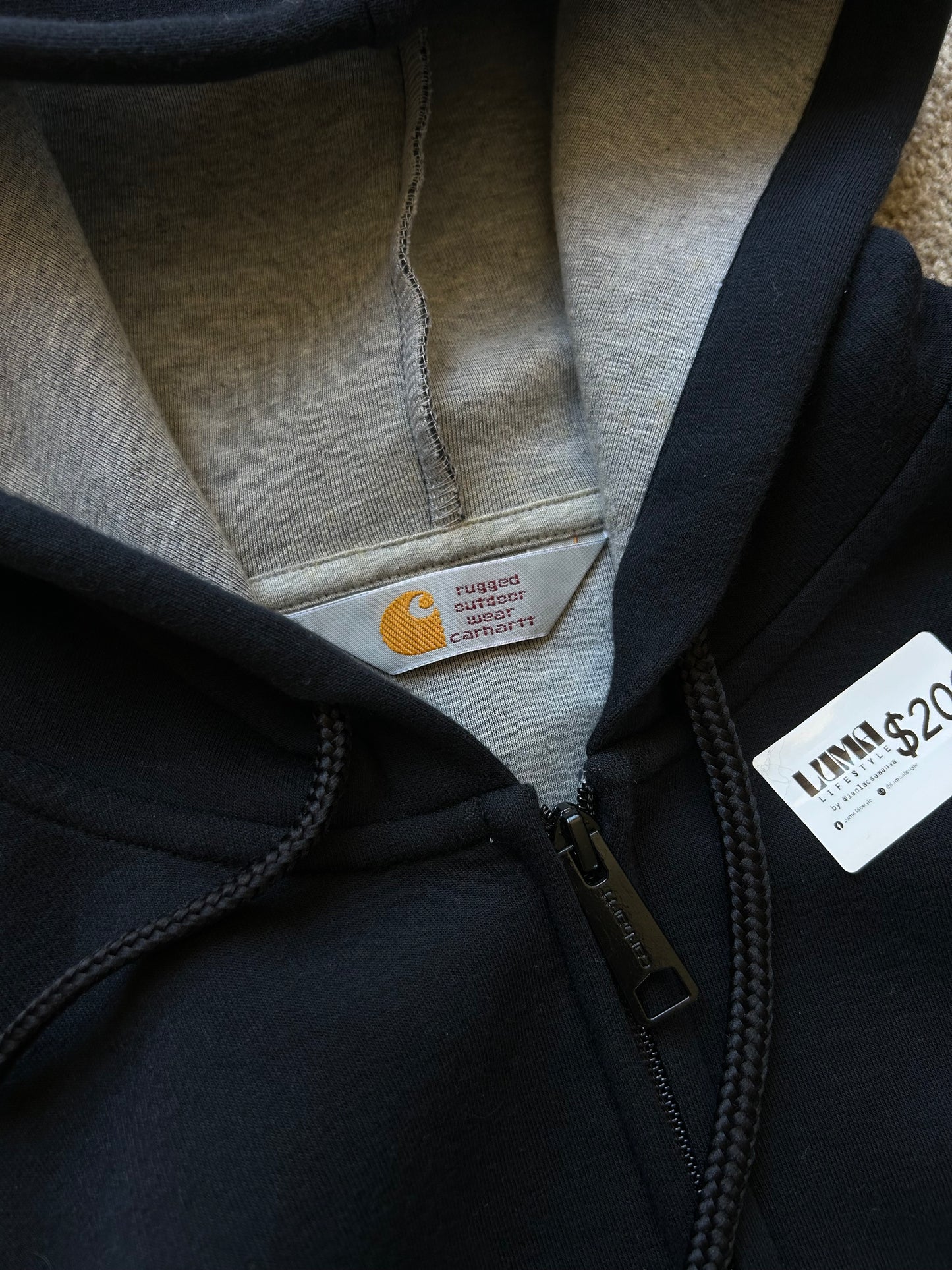 Carhartt Navy Blue Zip up Hoodie Medium
