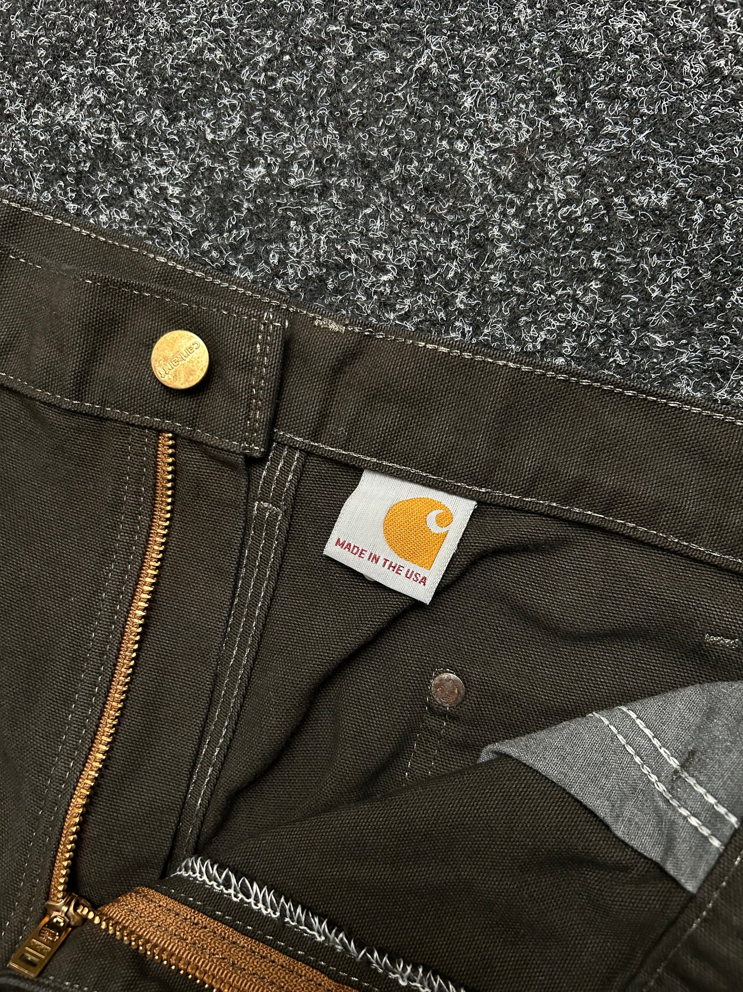 Carhartt Double Knee Dark Brown Custom Paint Pants size 38