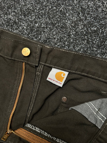 Carhartt Double Knee Dark Brown Custom Paint Pants size 38