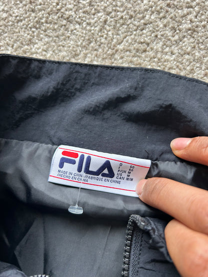 Fila Black and Yellow Nylon Sports Jacket Medium