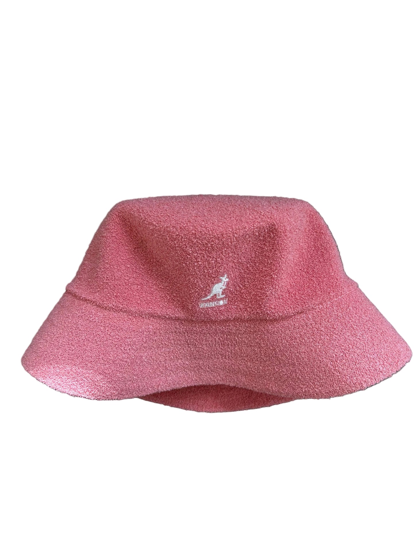 Kangol Bermuda Casual bucket hat features a textured terrycloth fabric in a bubblegum pink color